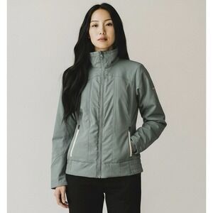 Columbia Interchange Women's Large Gray Green Omni-Heat Waterproof  Zip Jacket‎
